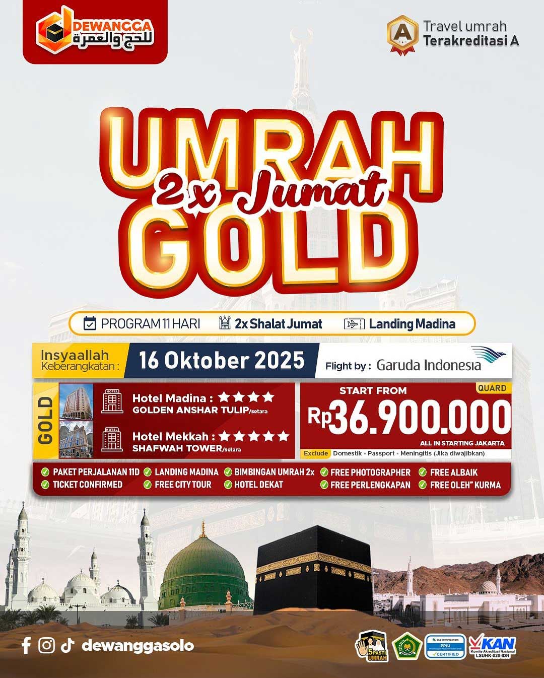 Dewangga Paket Umroh Gold Oktober 2025
