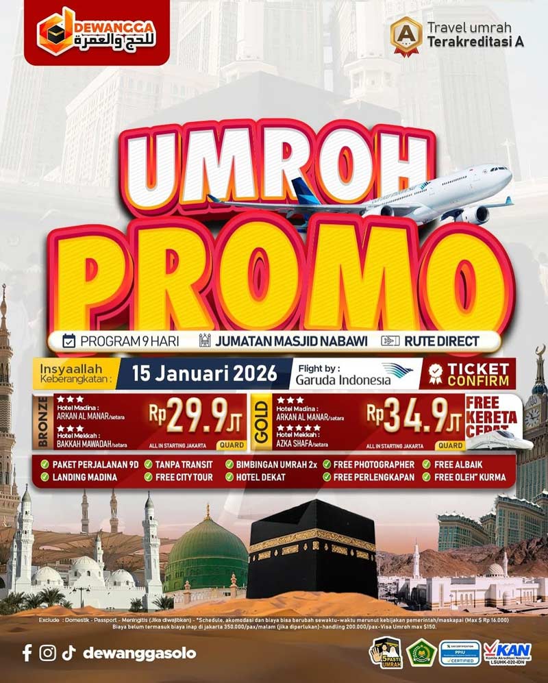 Dewangga Bronze Paket Umroh Promo Januari 2026