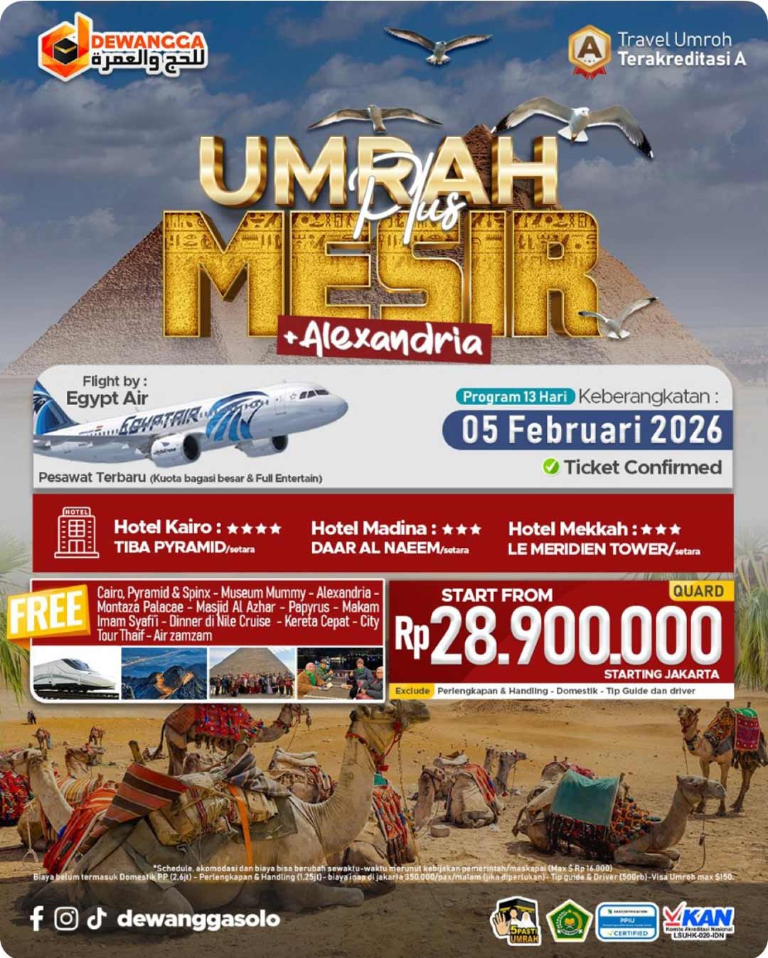 Dewangga Umroh Solo Plus Mesir Februari 2026