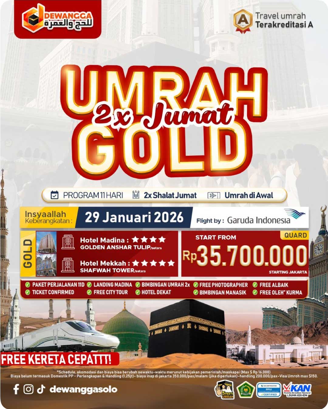 Dewangga Paket Umroh Gold Januari 2026