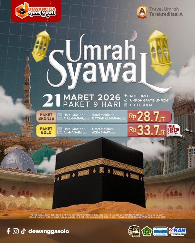 Dewangga Paket Umroh Syawal Bronze Maret 2026