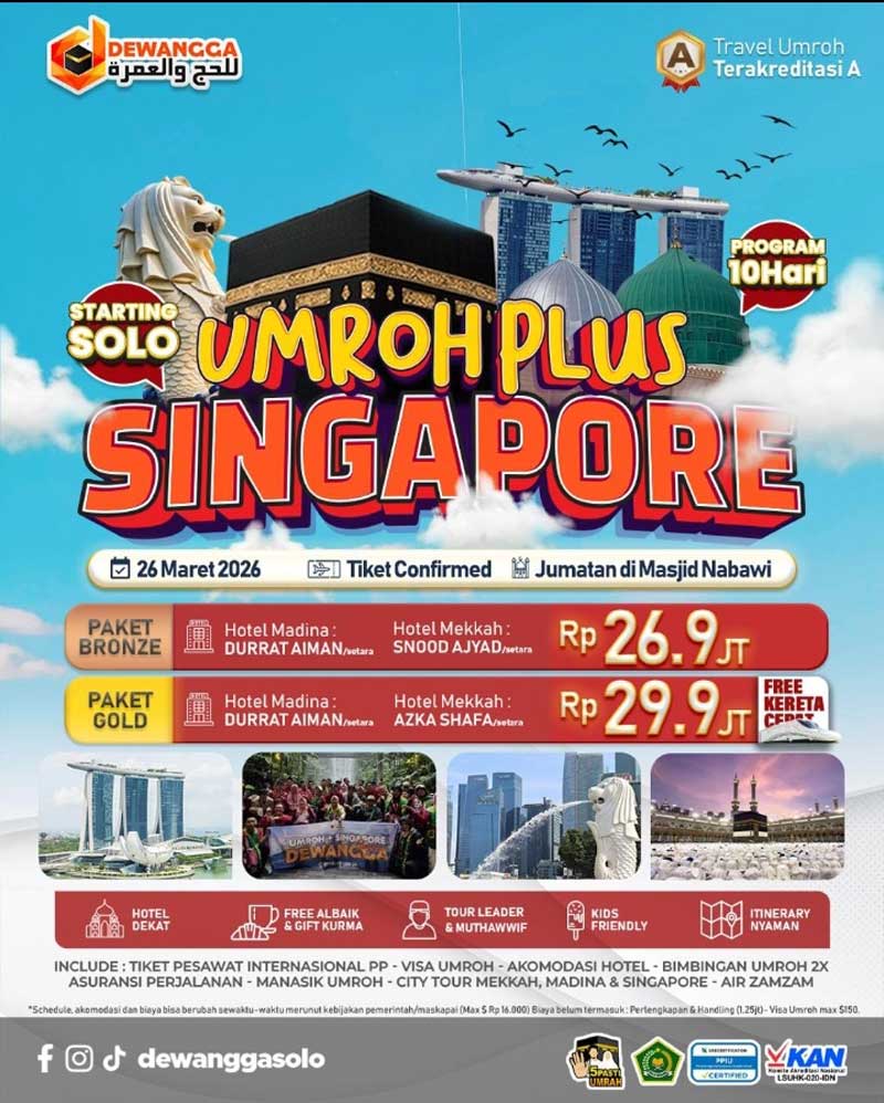 Dewangga Umroh Solo Plus Singapore Maret 2026