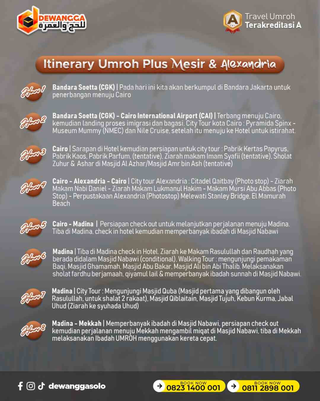 Itinerary Umroh Solo Plus Mesir 2026