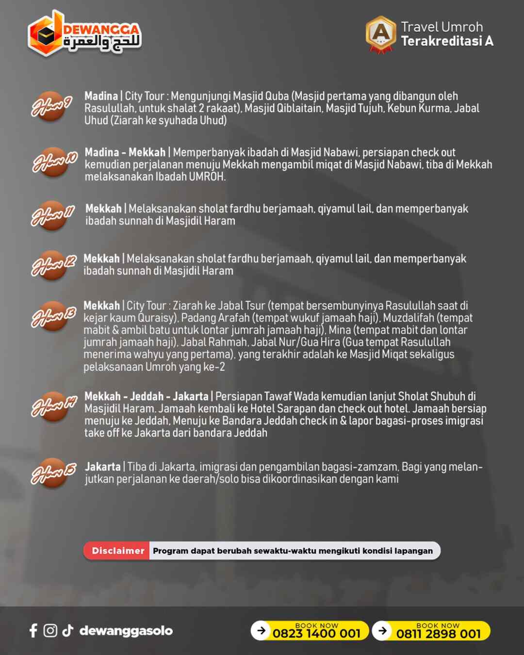 Itinerary Umroh Plus Aqsha Januari 2027 Dewangga Solo - 2