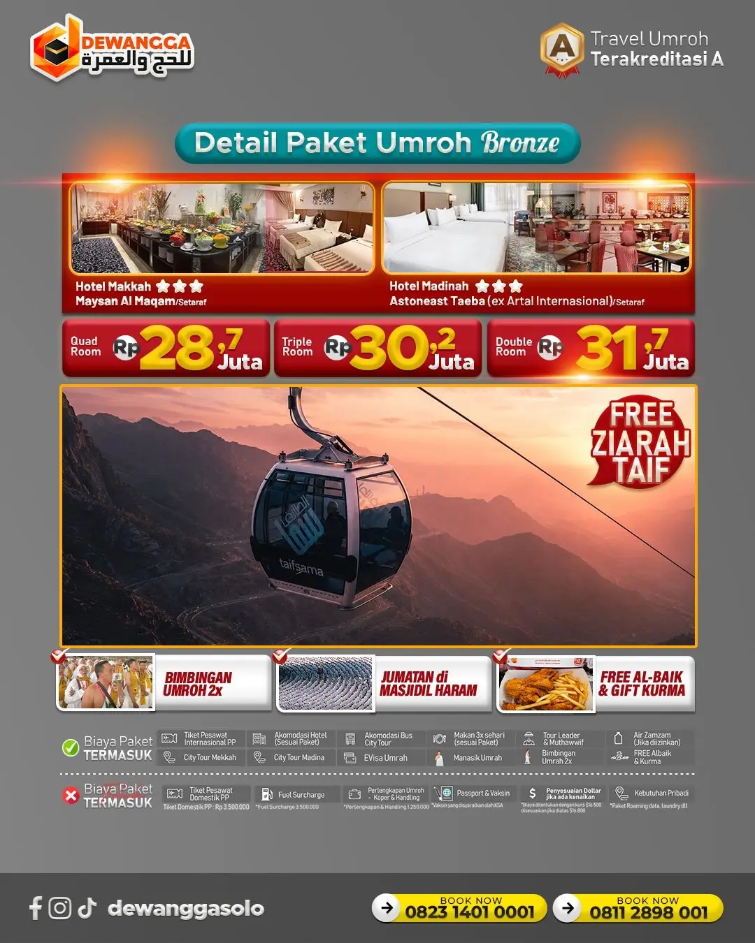 Detil Paket Umroh Bronze Agustus 2026