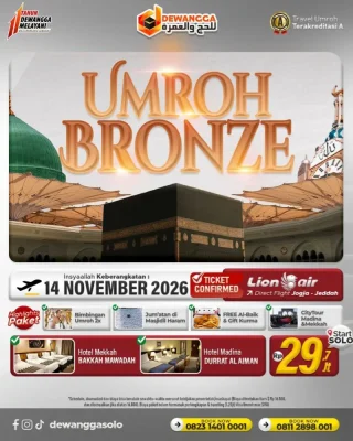 Dewangga Solo Umroh Bronze November 2026 Rp29,7 Juta